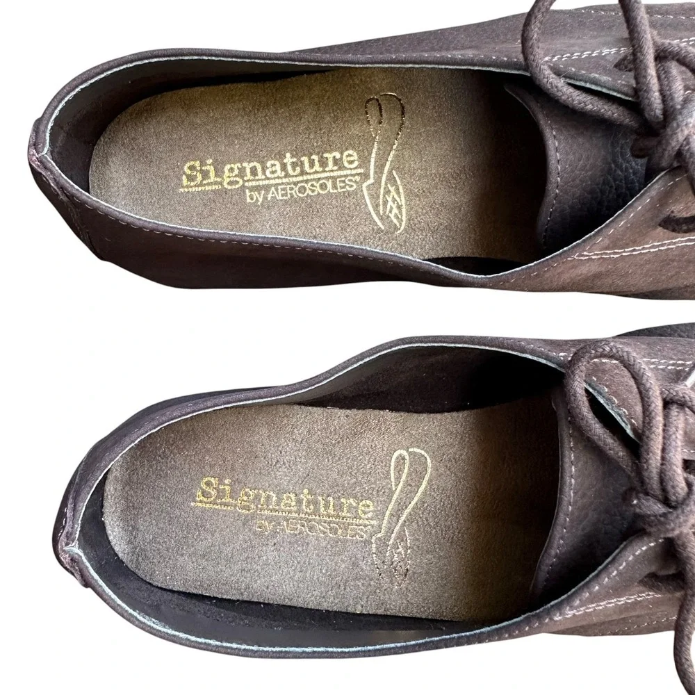 Signature by Aerosoles Guitar Solo Leather Lace-Up Oxfords Flats Womens 7.5 NEW
